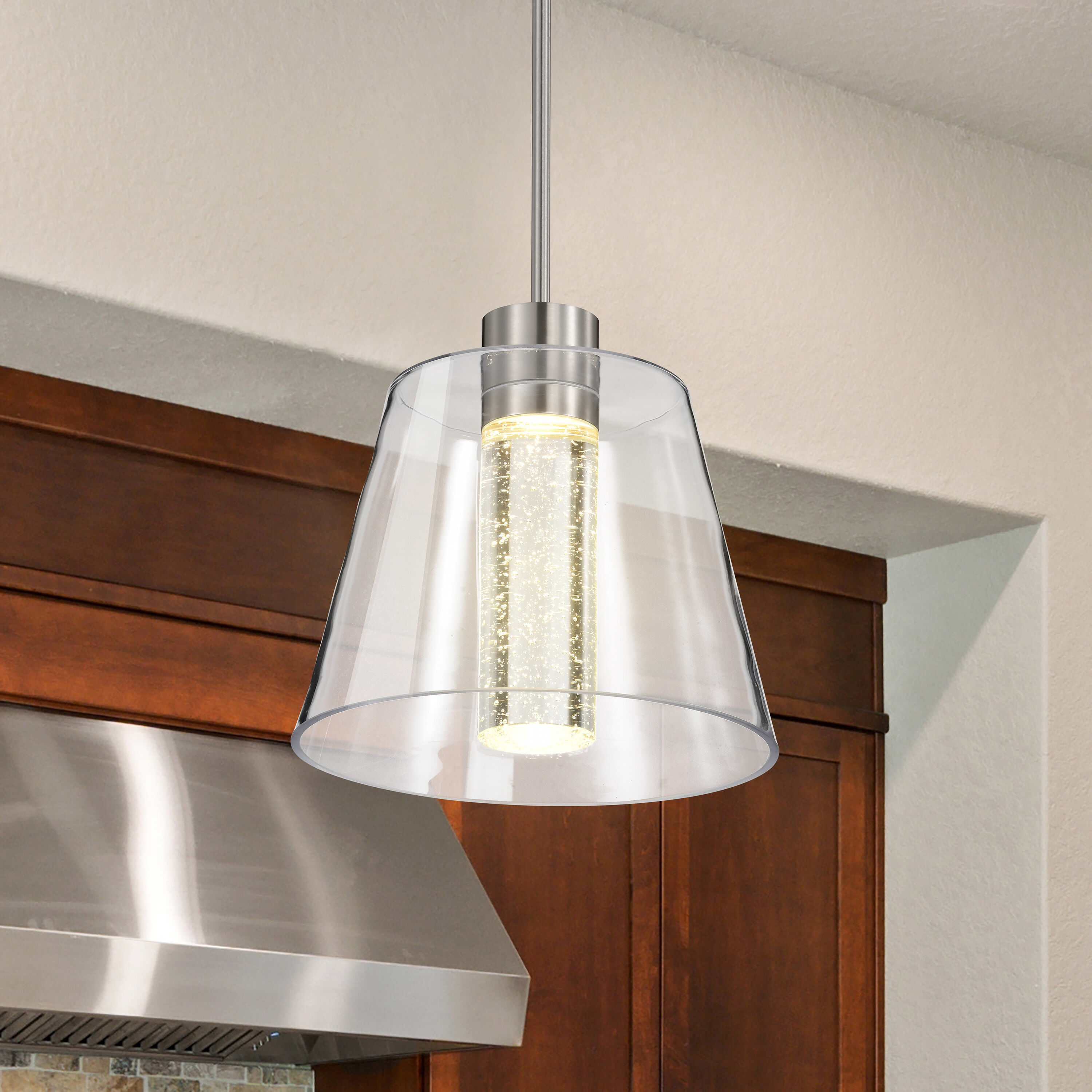 Aura LED 12 inch Brushed Nickel Pendant Ceiling Light