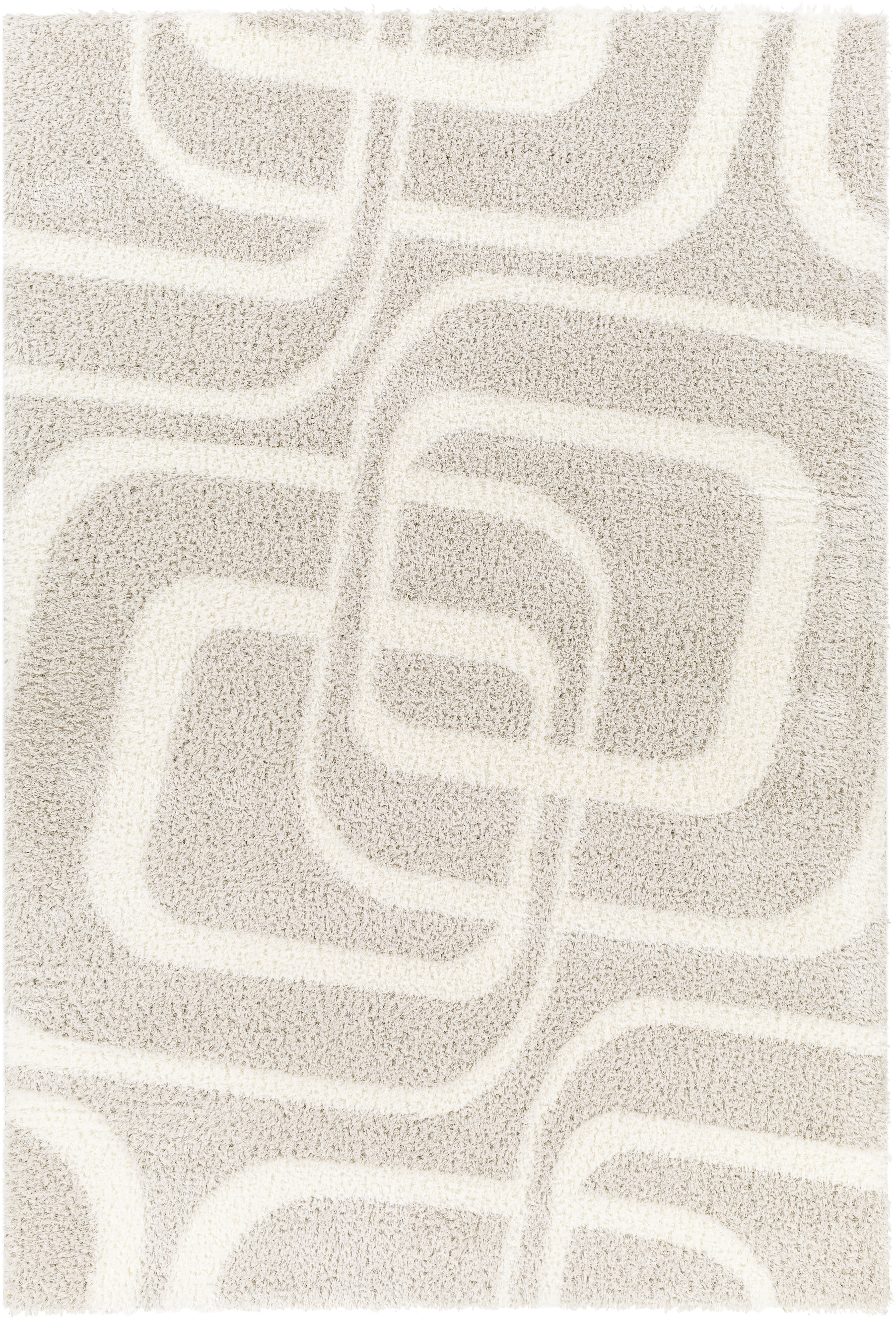Cloudy Shag 108 X 79 inch Light Grey Rug, Rectangle