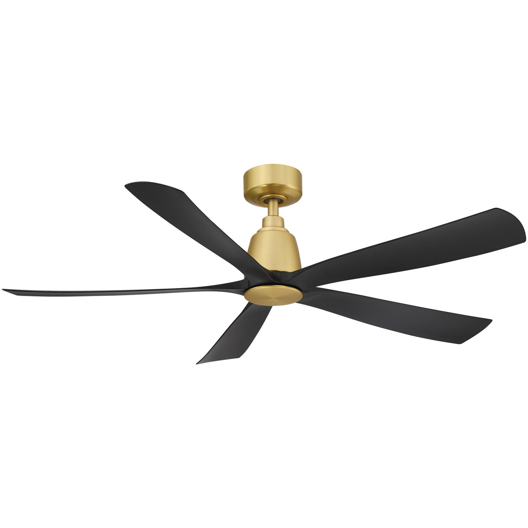 Kute 52 inch Brushed Satin Brass with Black Blades Fan-Uni