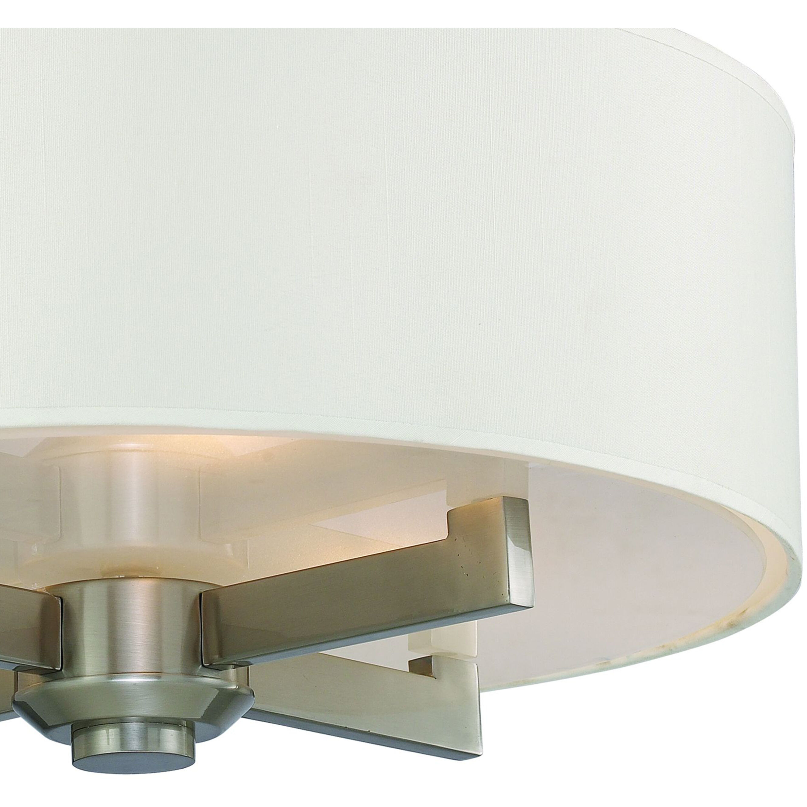 Seven Springs 3 Light 18 inch Satin Nickel Semi Flush Mount Ceiling Light