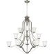 Emmons 12 Light 44.5 inch Brushed Nickel Chandelier Ceiling Light