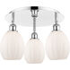 Eaton 3 Light 17.25 inch Polished Chrome Flush Mount Ceiling Light in Matte White