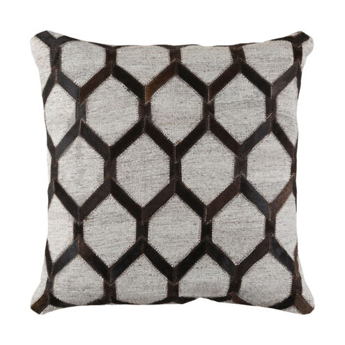 Lydia 18 X 18 inch Black/Dark Brown/Ivory Pillow Kit