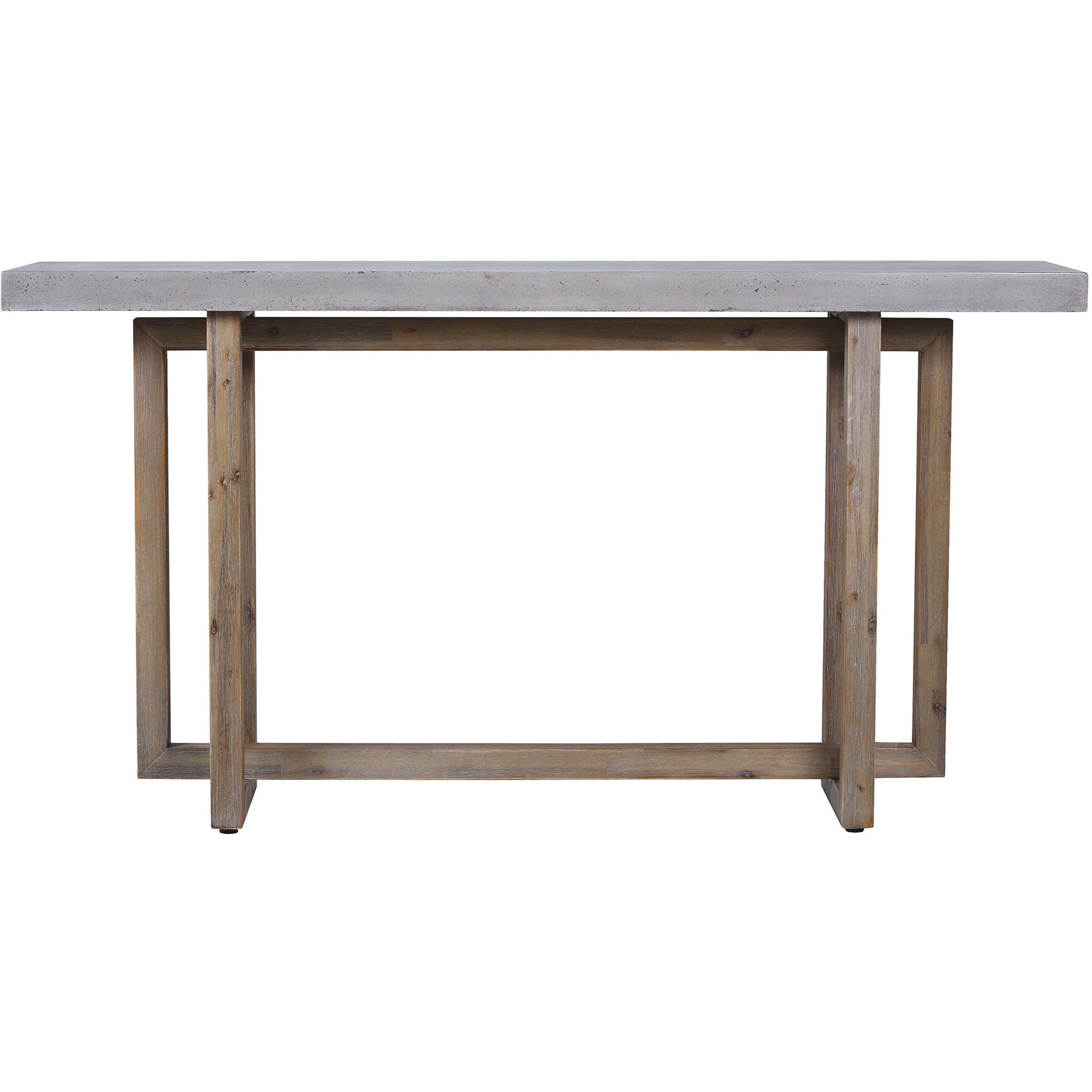 Merrell 63 X 15.75 inch Polished Concrete with Brown Console Table