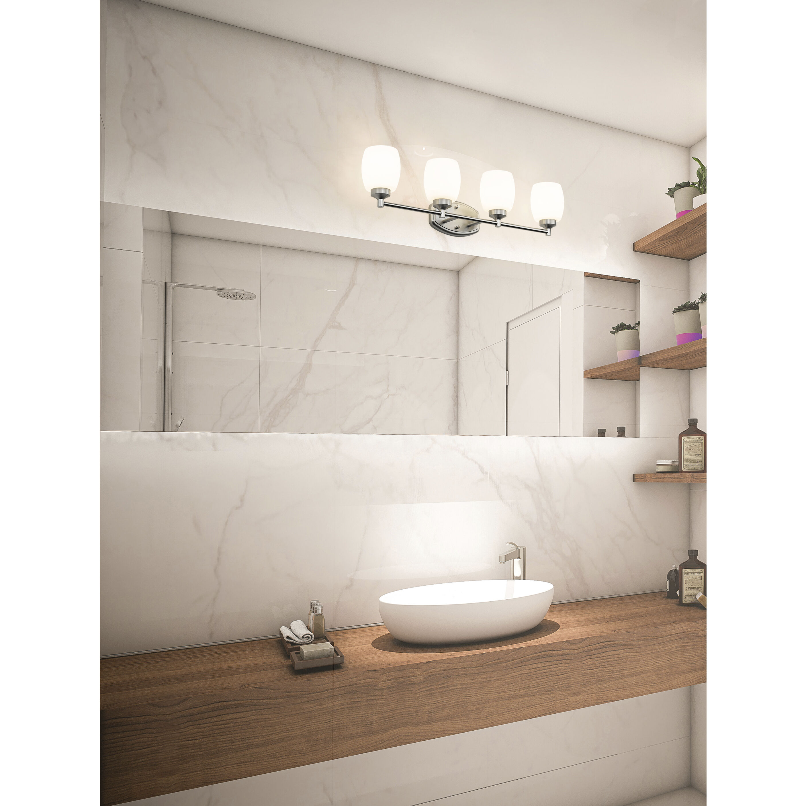 Kendrick 4 Light 31.25 inch Brushed Nickel Bath Vanity Light Wall Light