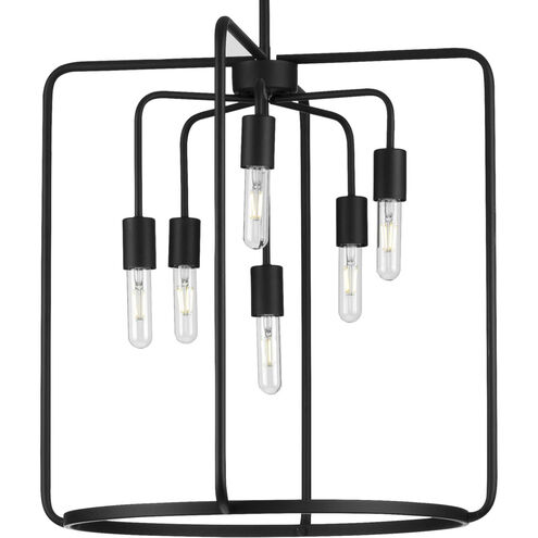 Bonn 6 Light Matte Black Pendant Ceiling Light