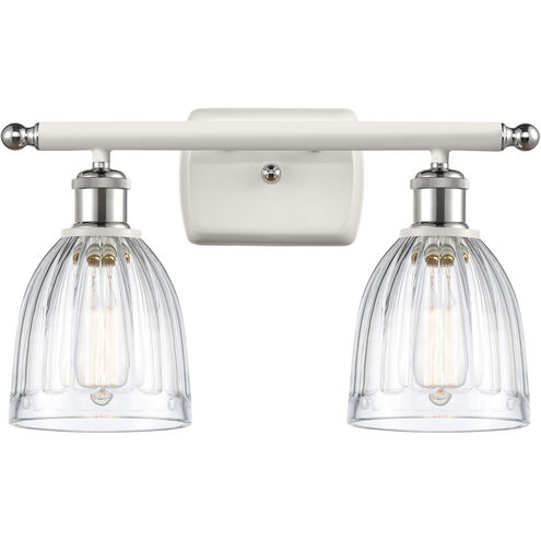 Ballston Brookfield LED 16 inch White and Polished Chrome Bath Vanity Light Wall Light in Clear Glass, Ballston