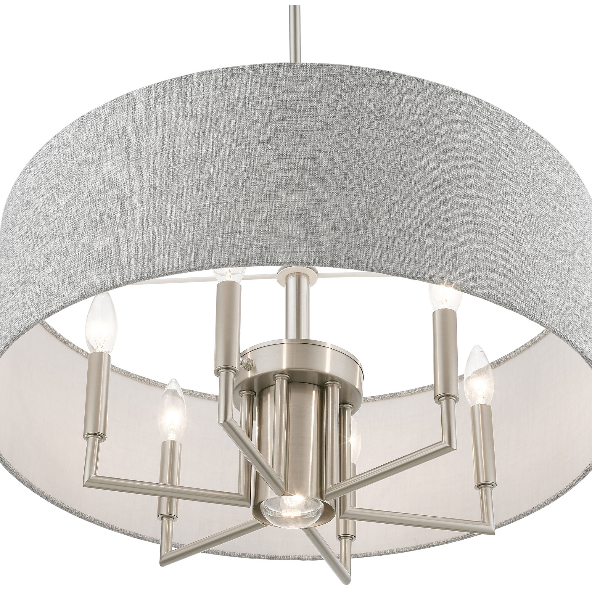 Dakota 7 Light 24 inch Brushed Nickel Pendant Chandelier Ceiling Light
