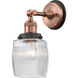 Franklin Restoration Colton Sconce Wall Light in Antique Copper/Matte Black