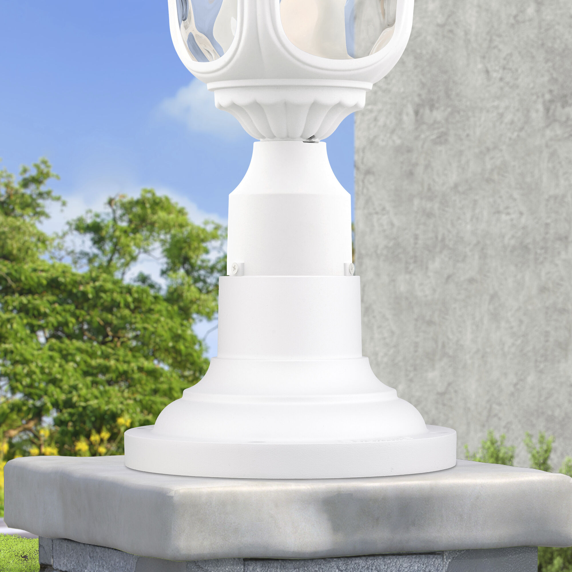 Allison 6.5 inch Textured White Pier Mount Adapter