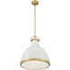 Lynk 1 Light 16.5 inch Legacy Brass and Off White Cream Pendant Ceiling Light