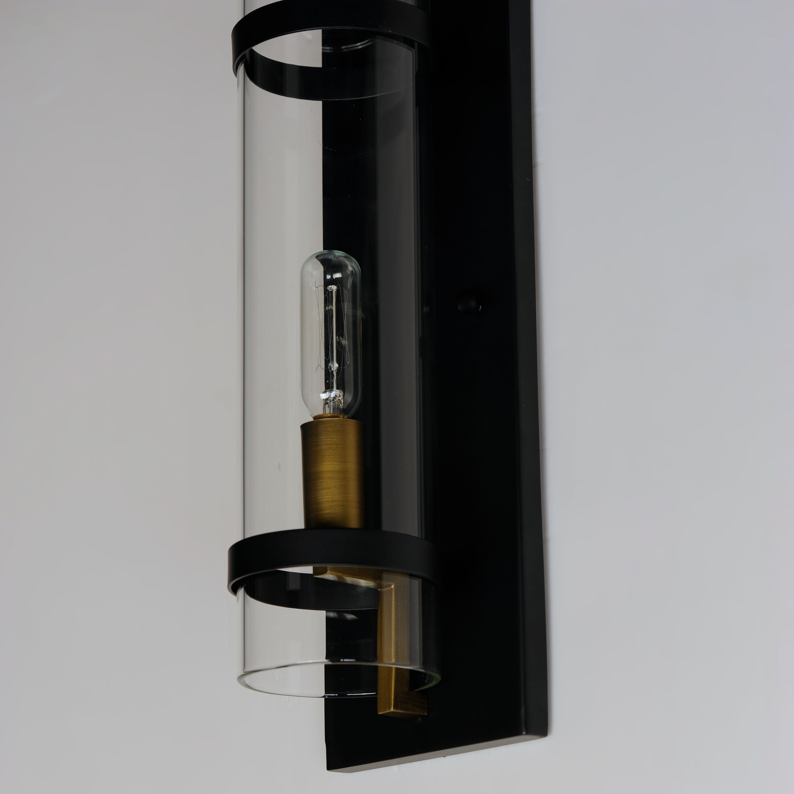 Capitol 1 Light 5 inch Black / Antique Brass Flush Mount Ceiling Light