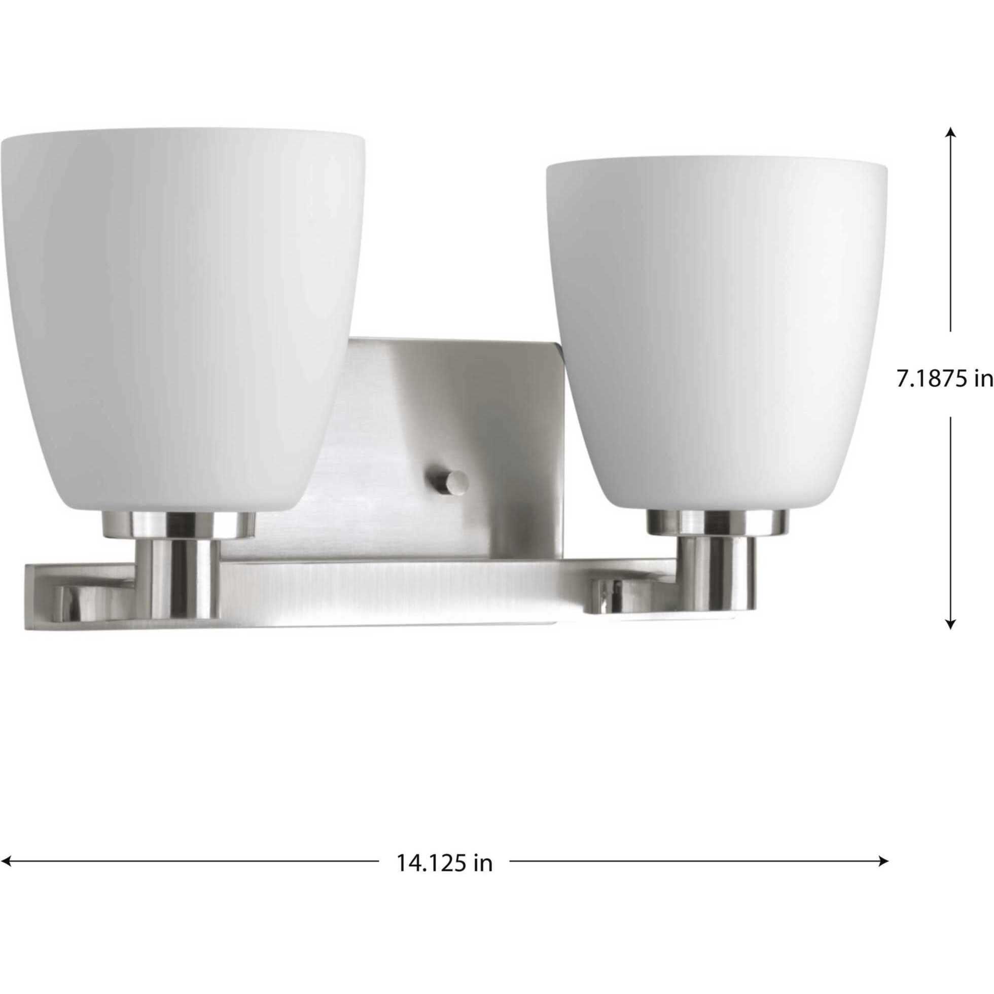 Fleet 2 Light 14.13 inch Brushed Nickel Bath Vanity Wall Light