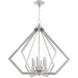 Prism 6 Light 26 inch Brushed Nickel Chandelier Ceiling Light