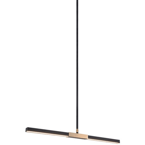 Lineare LED 1.25 inch Matte Black and Aged Gold Brass Pendant Ceiling Light