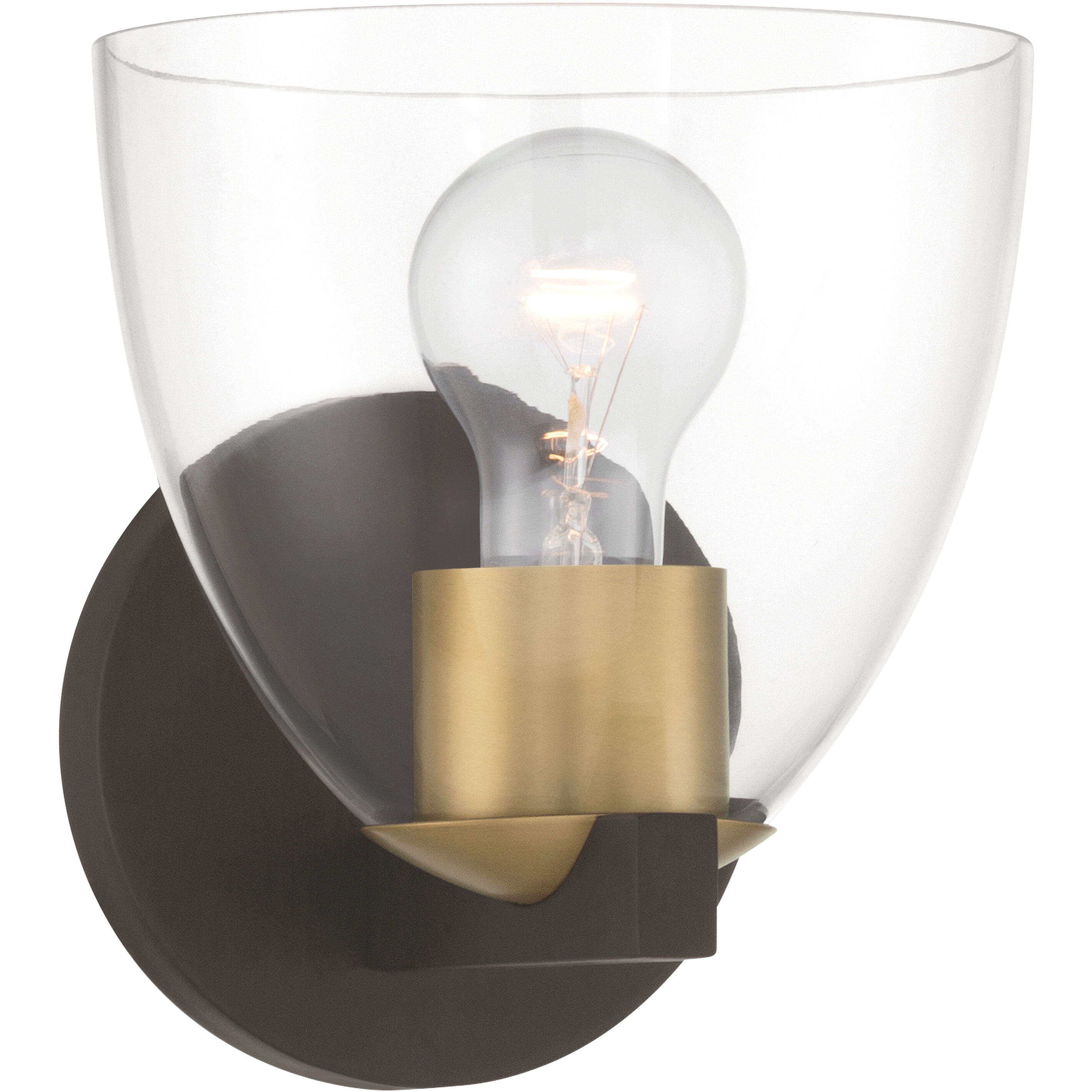 Noellea 1 Light 6.5 inch Dark Bronze and Legacy Brass Bath Sconce Wall Light