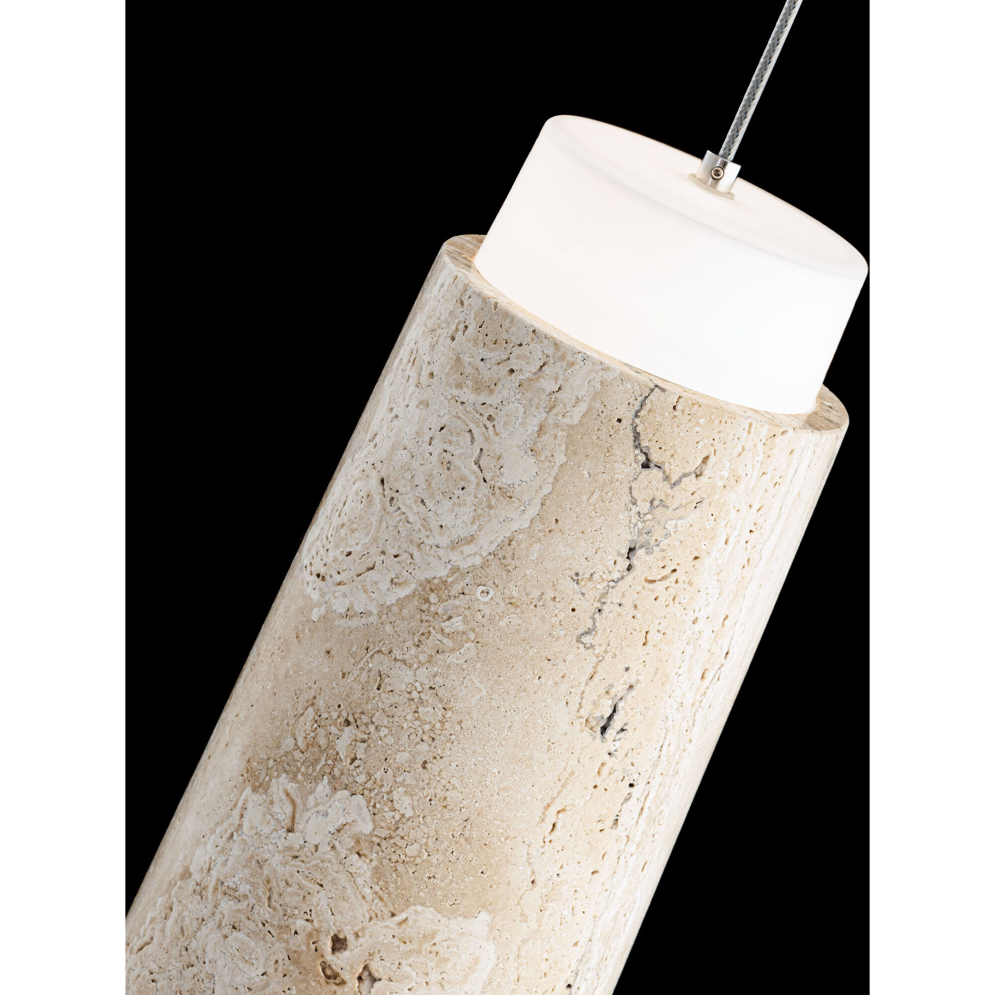 Chauncey LED 5.13 inch Beige Travertine and Aged Brass Indoor Hanging Lighting Ceiling Light in 3500K