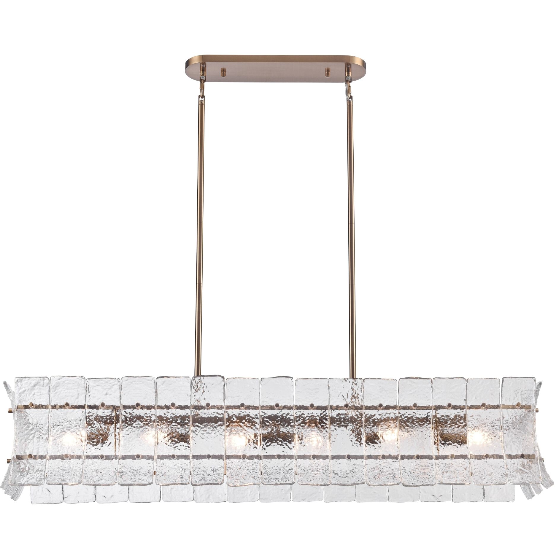 Sophie 6 Light 47 inch Lacquered Gold Linear Chandelier Ceiling Light