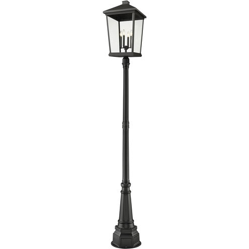 Beacon 4 Light 113 inch Black Outdoor Post Mounted Fixture