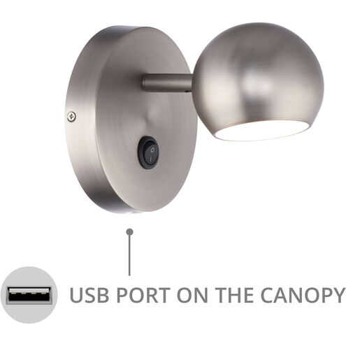 Duplex Reading Light Wall Light in Brushed Nickel, dweLED