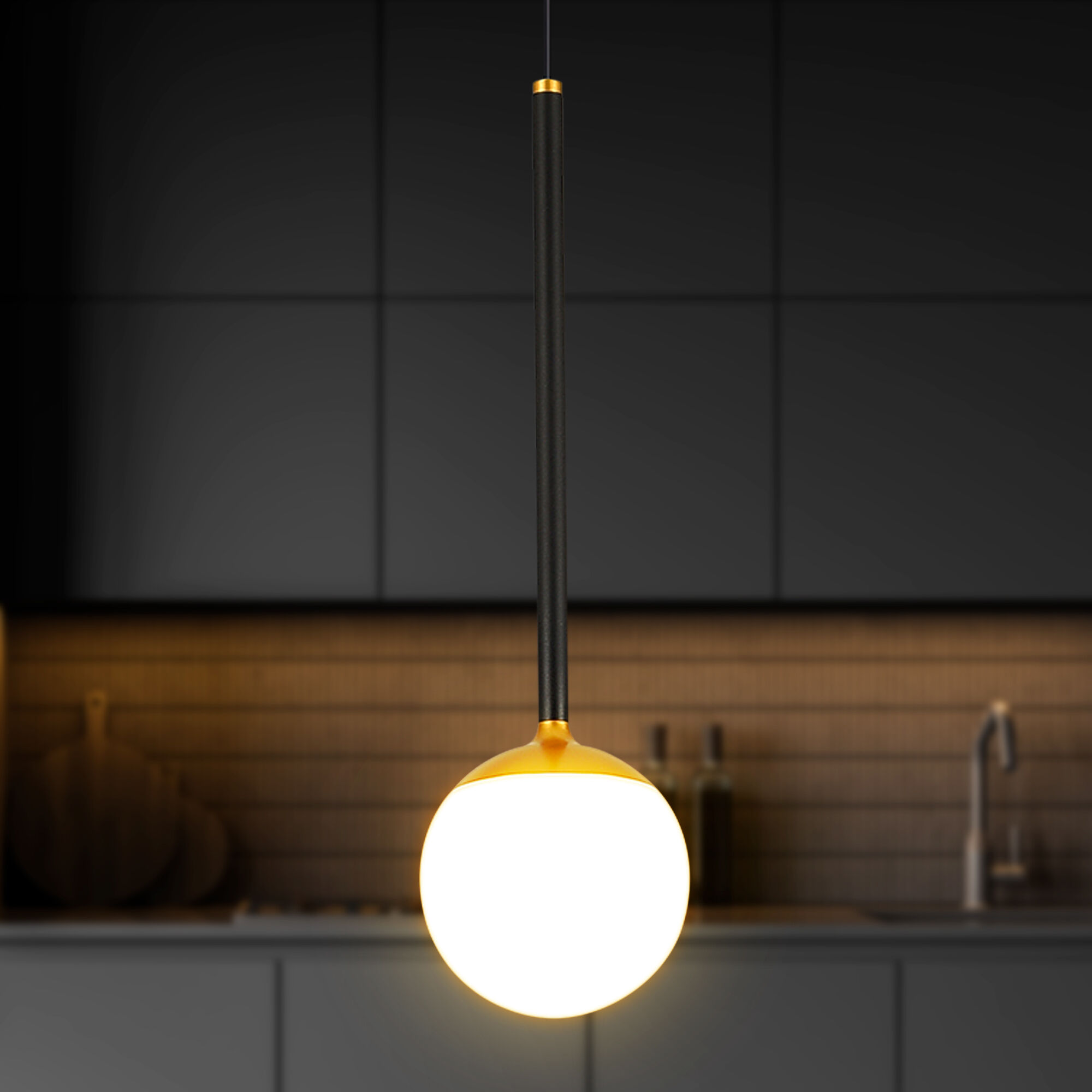 Capri 4.75 inch Black/Gold Pendant Ceiling Light