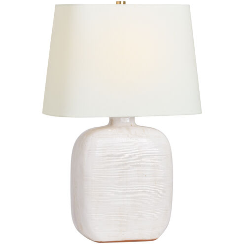 Chapman & Myers Pemba 24.75 inch 15.00 watt Glossy White Crackle Combed Table Lamp Portable Light, Medium