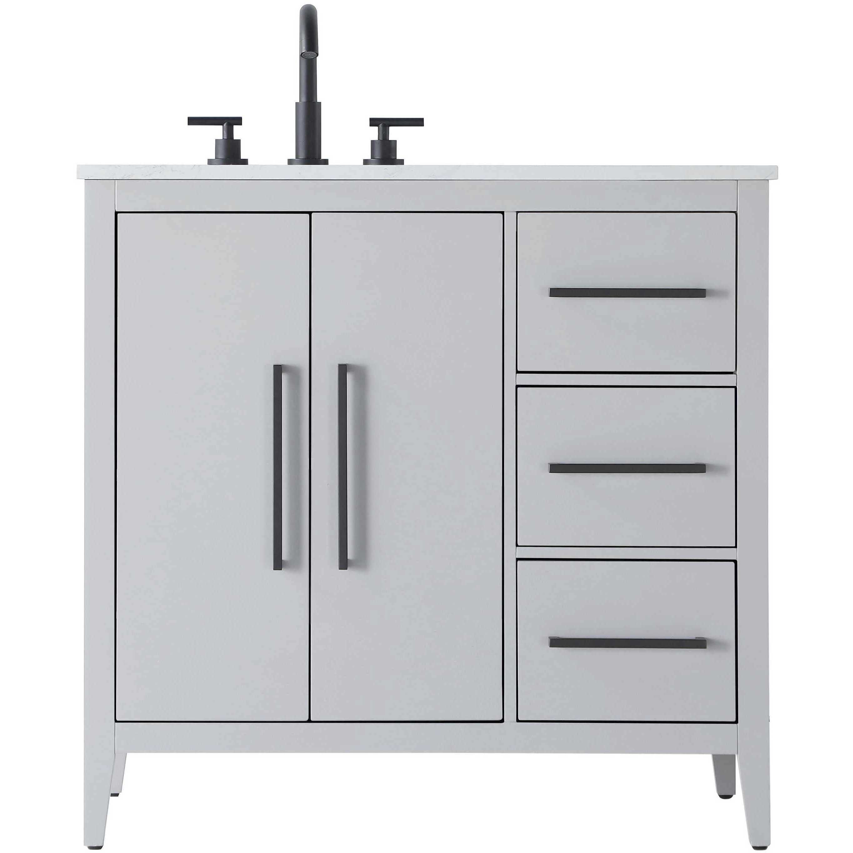 Millie 36 X 35 inch Grey Bathroom Vanity Cabinet