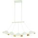 Five-O LED 41 inch Textured White W/Gold Leaf Island Light Ceiling Light