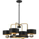Chambord 4 Light 30.63 inch Vintage Black with Warm Brass Accents Chandelier Ceiling Light, Lighting One