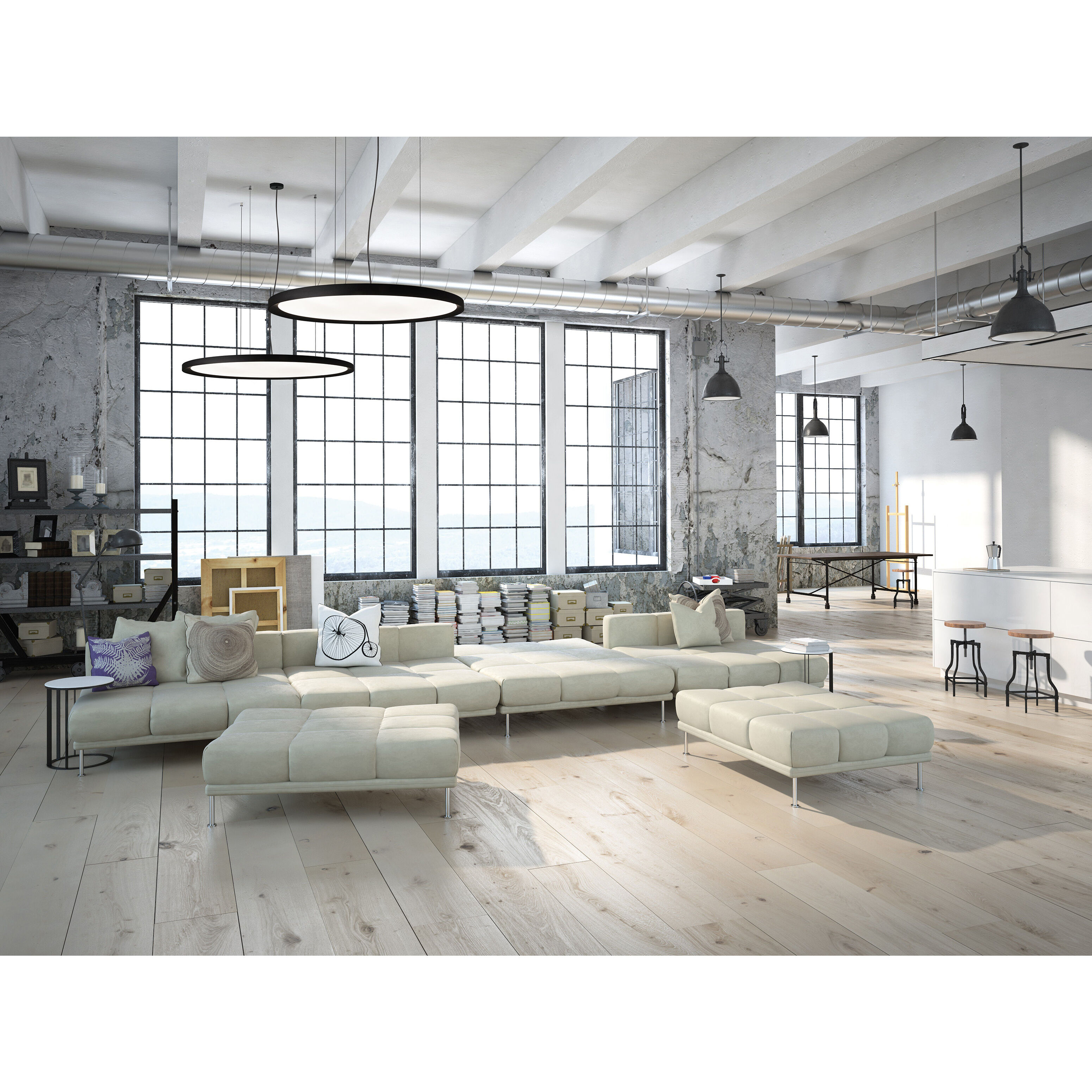 Bina LED 32 inch White Pendant Ceiling Light