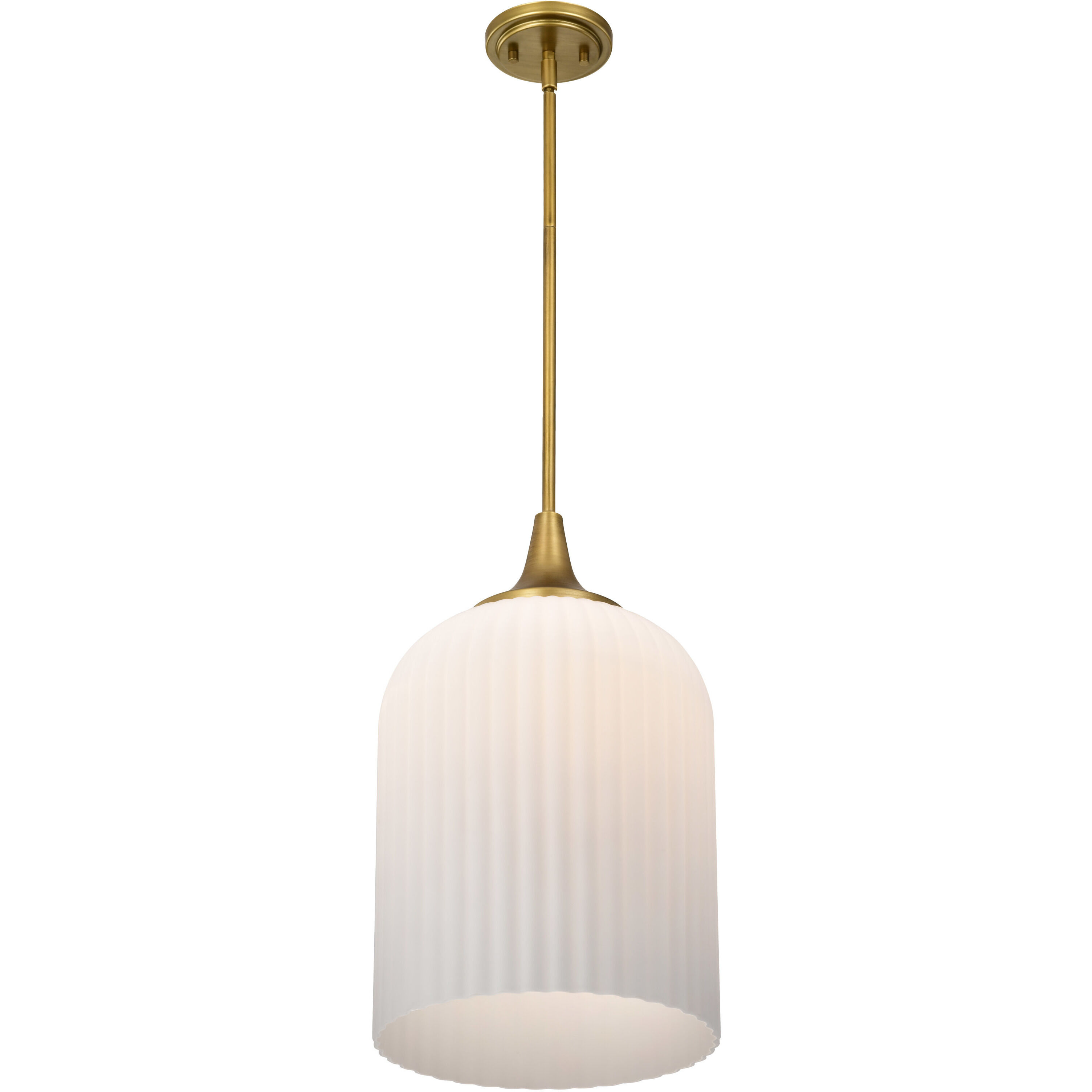 Solara 12 inch Natural Brass Pendant Ceiling Light