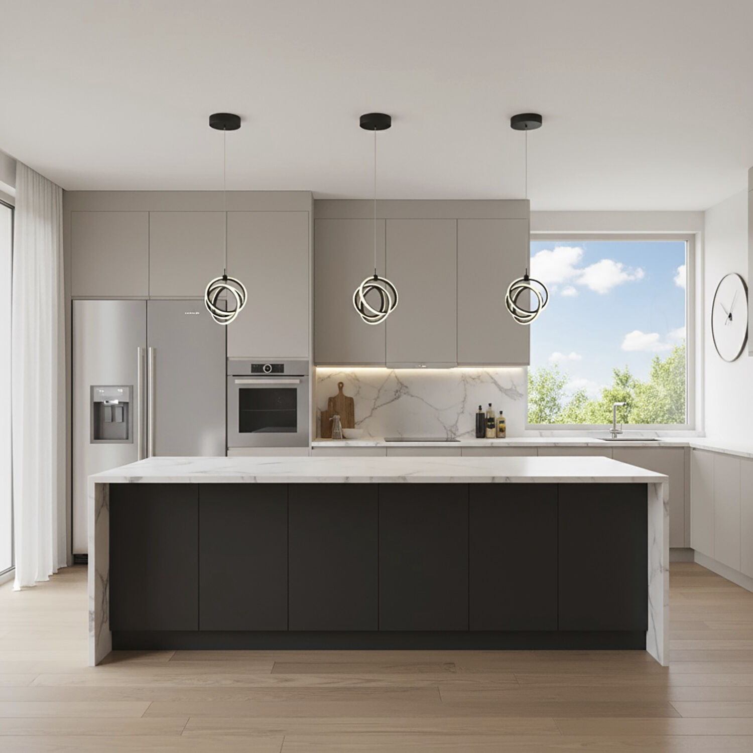 Rose LED 7.5 inch Black Pendant Ceiling Light