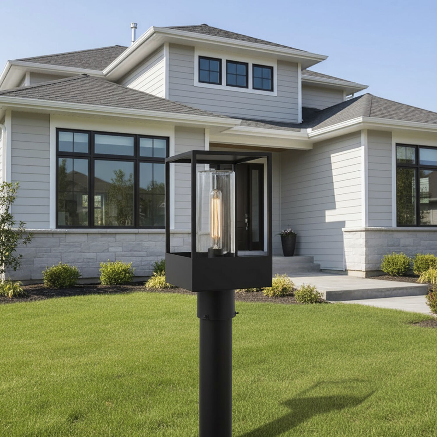 Weybridge 1 Light 18.74 inch Black Outdoor Lantern and Post, Coach Light