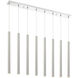 Forest LED 44.25 inch Chrome Linear Chandelier Ceiling Light in Brushed Nickel Steel, 8, 30