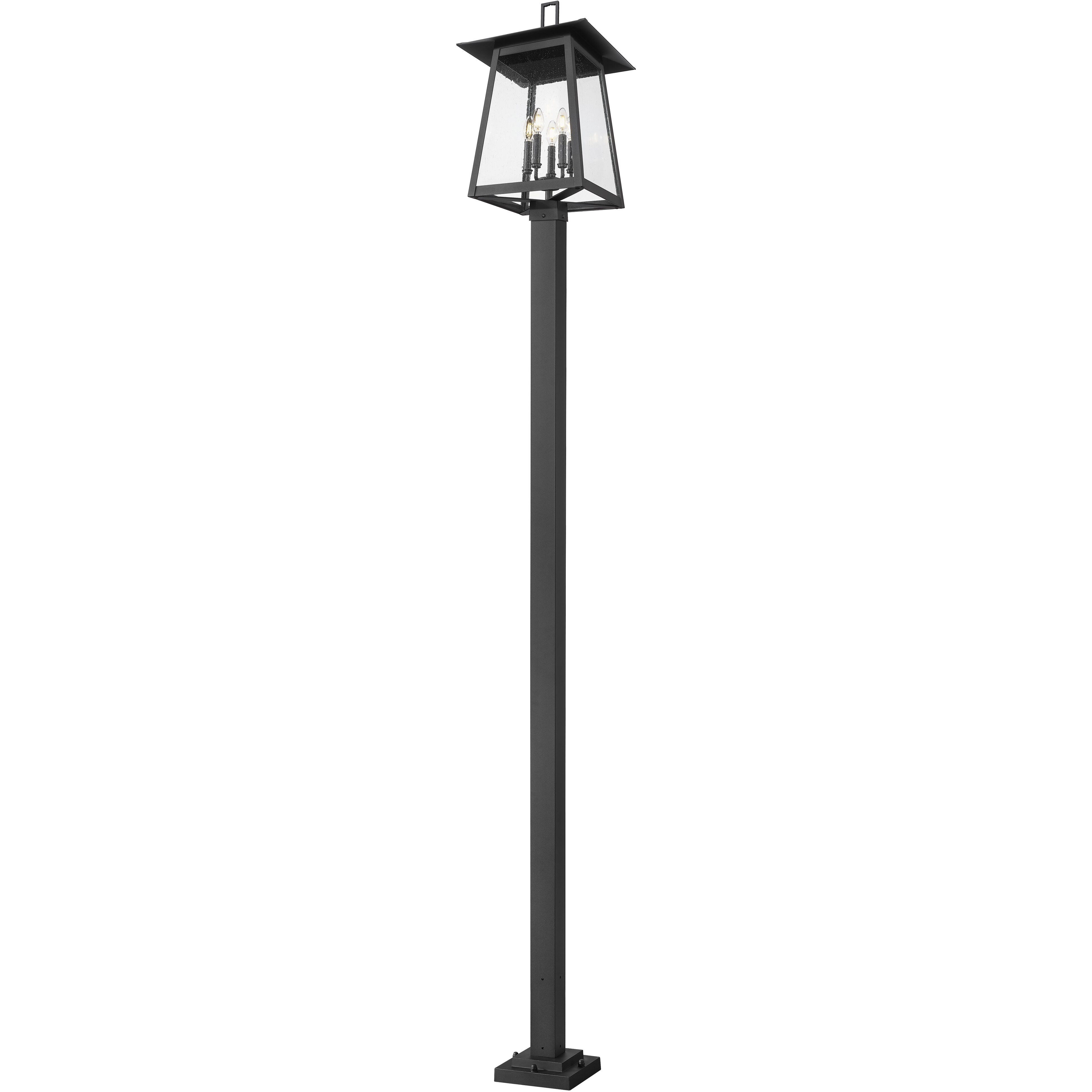 Rainer 5 Light 120 inch Black Outdoor Post Mounted Fixture in G9