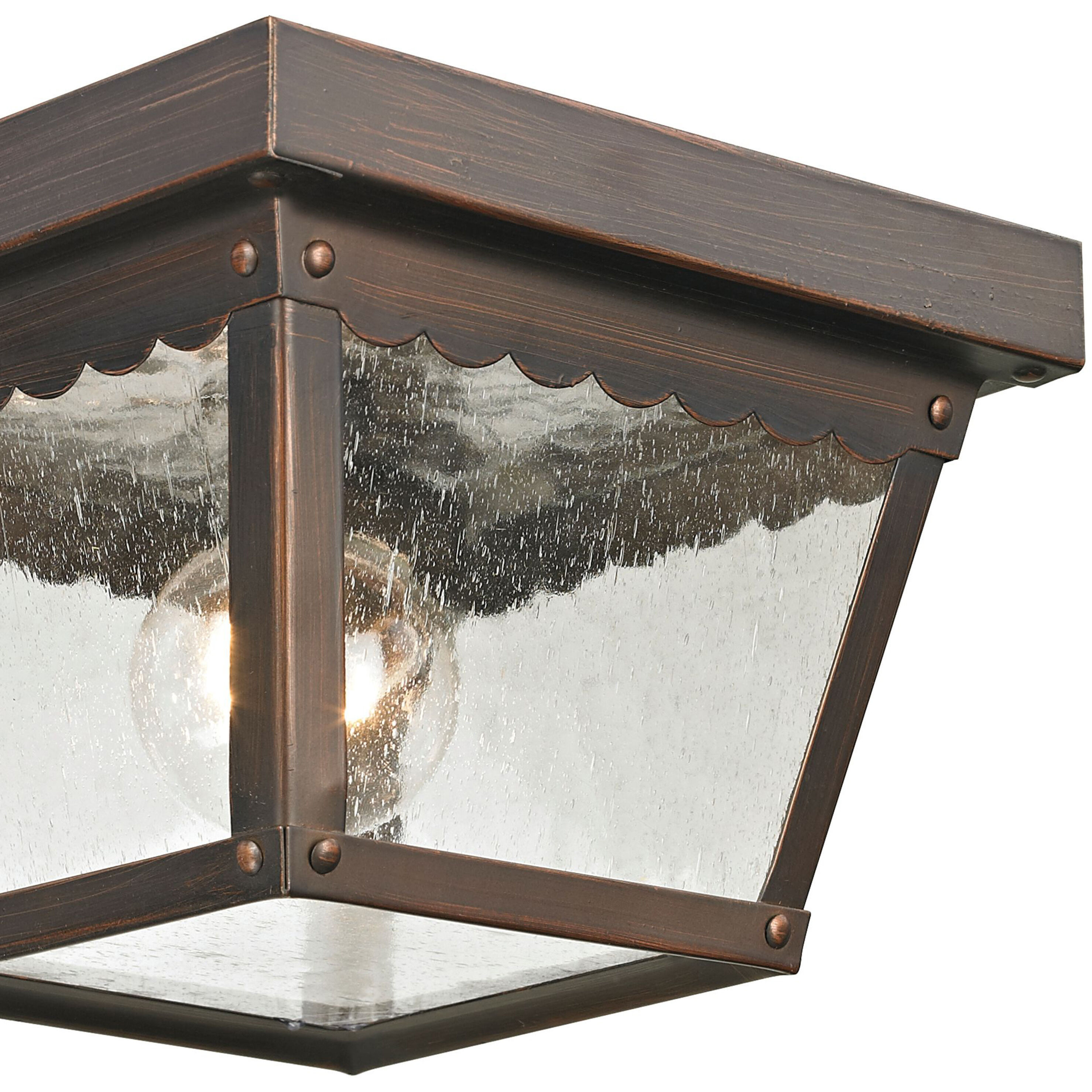 Springfield 1 Light 8 inch Hazelnut Bronze Outdoor Flush Mount