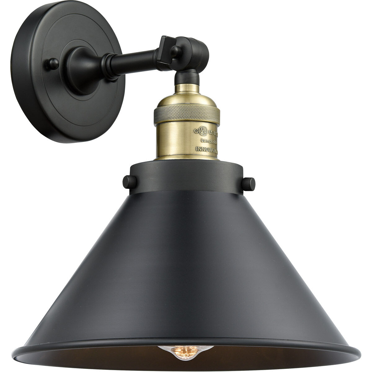 Franklin Restoration Briarcliff LED 10 inch Black Antique Brass Semi-Flush Mount Ceiling Light, Franklin Restoration