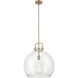 Downtown Urban Newton Sphere 1 Light 18 inch Brushed Brass Pendant Ceiling Light in Clear