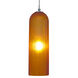 Envisage Vi 1 Light 3.5 inch Satin Nickel Mini Pendant Ceiling Light in Grooved Amber
