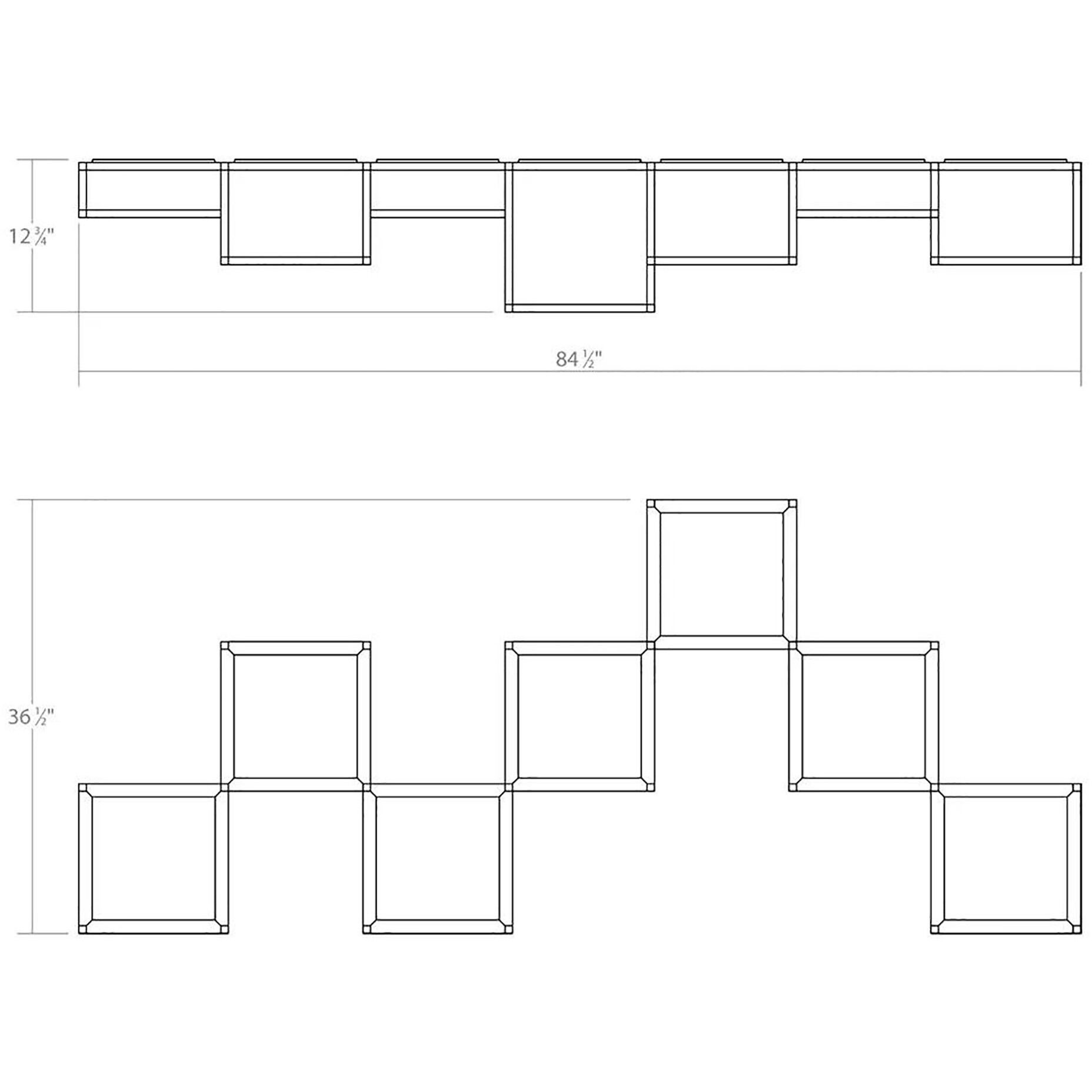 Cubix LED 85 inch Satin Black Surface Mount Ceiling Light