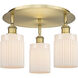 Hadley 3 Light 16.25 inch Brushed Brass Flush Mount Ceiling Light in Matte White