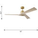 Alma 52 inch Burnished Brass with Washed White Oak Blades Smart Ceiling Fan
