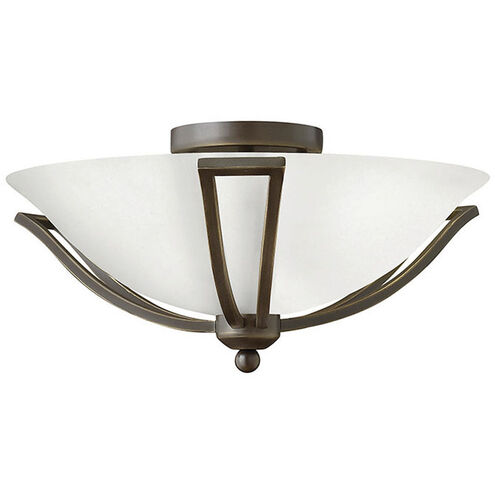 Bolla 2 Light 16.75 inch Olde Bronze Indoor Bath Flush Mount Ceiling Light in Etched Opal