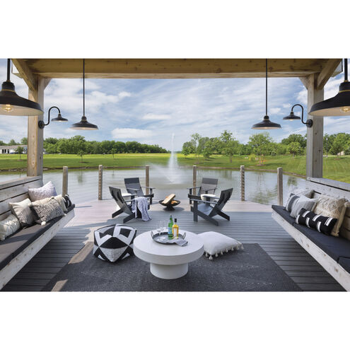 Foundry Classic 1 Light 16 inch Textured Black with Brass Outdoor Pendant Barn Light