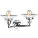Franklin Restoration Halophane LED 18 inch Polished Chrome Bath Vanity Light Wall Light in Matte White Halophane Glass, Franklin Restoration