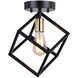 Deering LED 10.25 inch Matte Black and Satin Brass Flush Mount Ceiling Light
