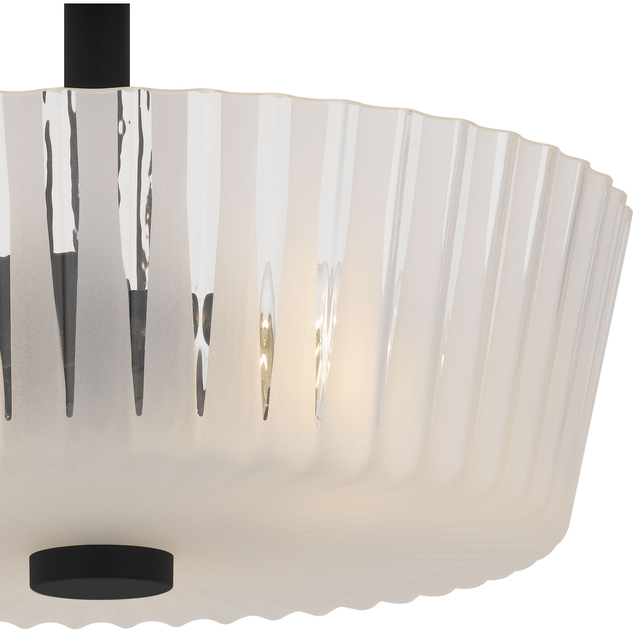 Gray 3 Light 16 inch Matte Black Semi-Flush Mount Ceiling Light, Medium