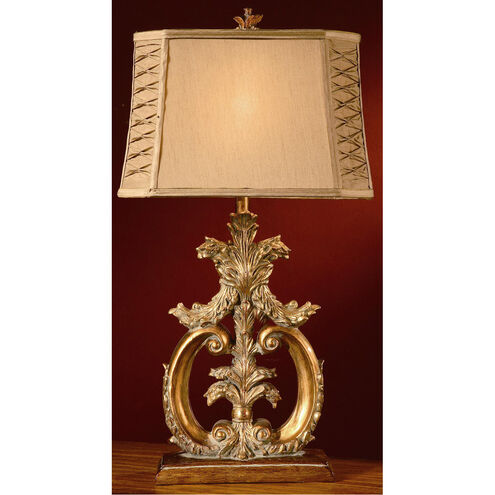 Aria 33 inch 150 watt Antique Gold Table Lamp Portable Light