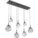 Gem LED 46.7 inch Matte Black Linear Pendant Ceiling Light in Smoke, 2700K LED, Multi-Port