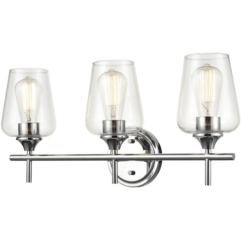 Ashford 3 Light 22 inch Chrome Vanity Light Wall Light
